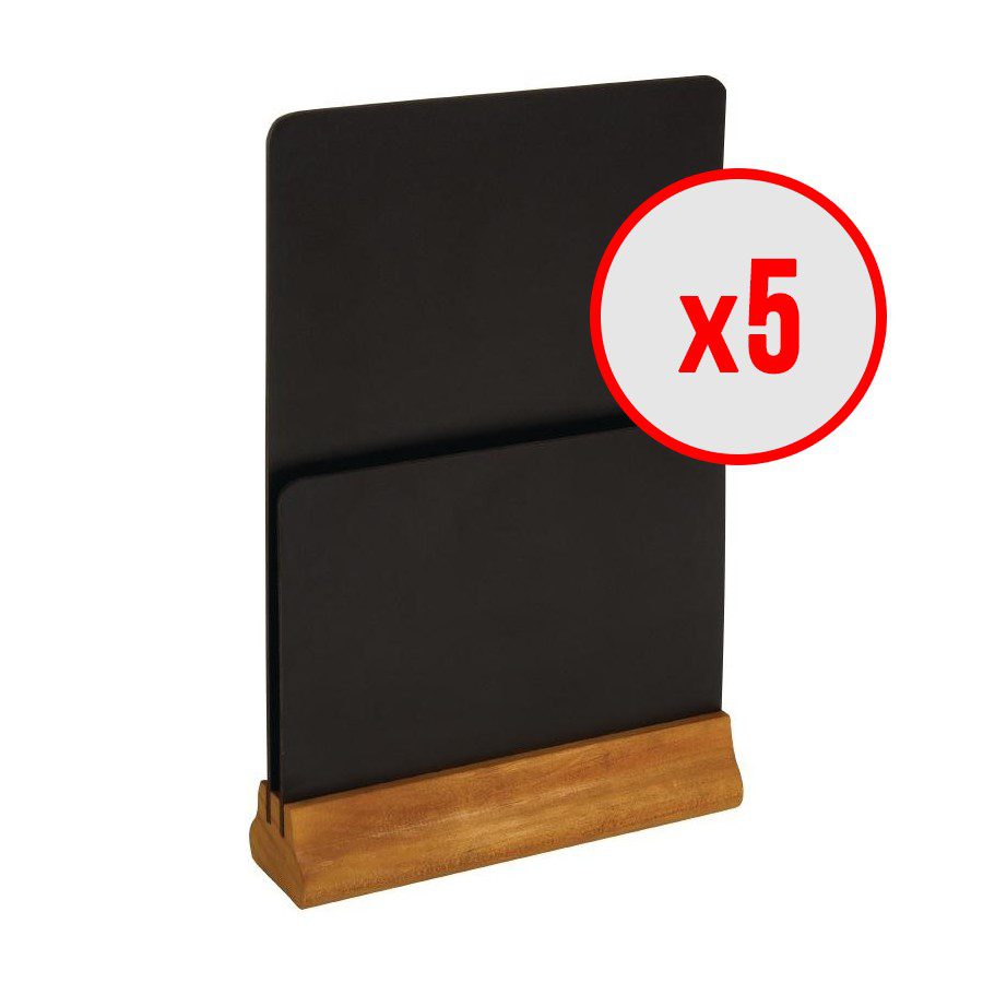5-x-chevalets-de-table-ardoise-double-face 5 x Chevalets de table ardoise - Double Face